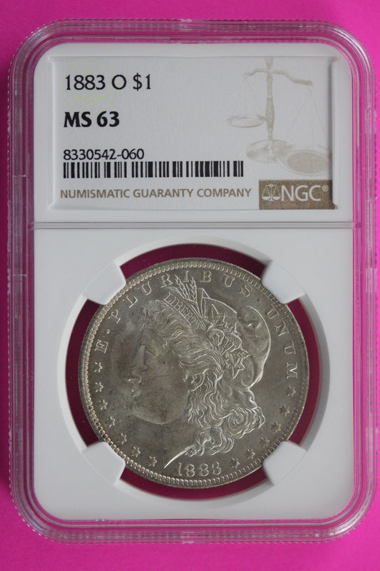 1883 O MS 63 Liberty Morgan Silver Dollar NGC Certified Graded Authentic Slab 24