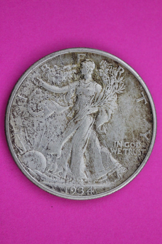 High Grade 1934 P Walking Liberty Silver Half Dollar Guaranteed Authentic 1029