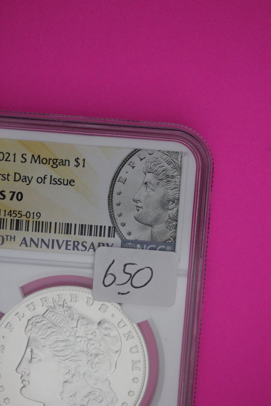 Rare 2021 S MS 70 Morgan Silver Dollar NGC Graded Certified 1rst Day Slab 650