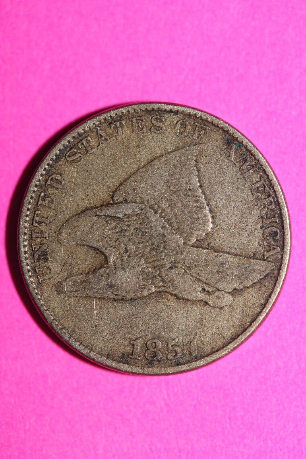 1857 Flying Eagle Cent Penny Exact Scarce Early Type Coin as Pictured 20