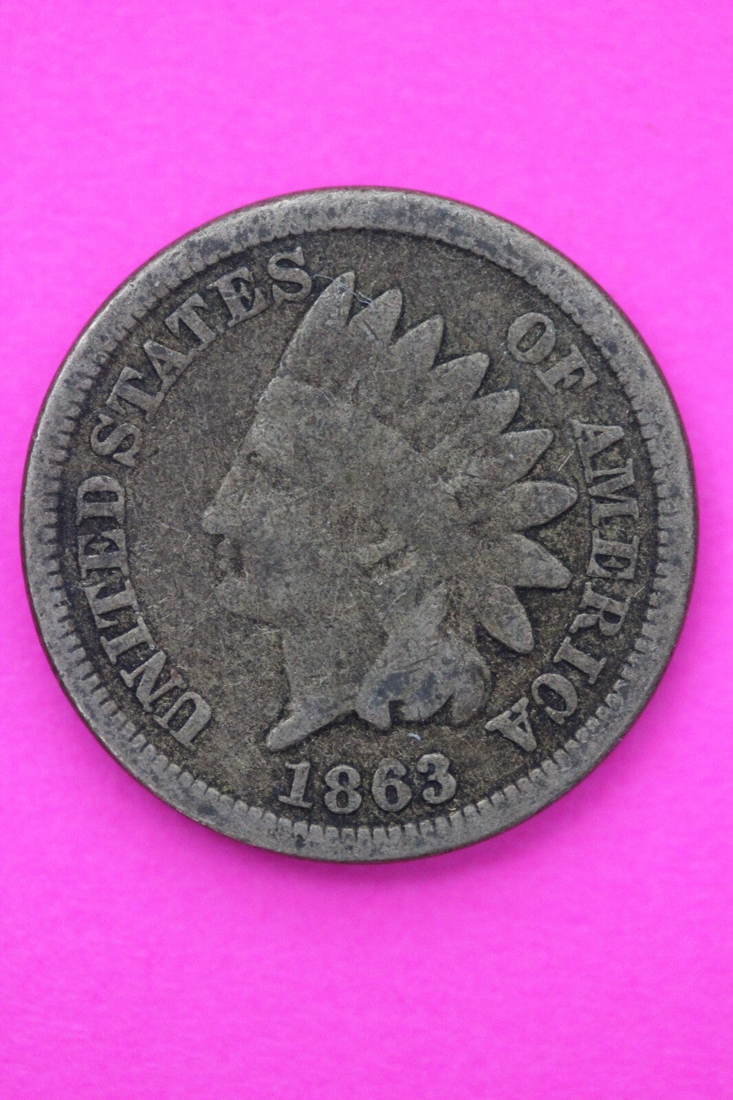 1863 Copper Nickel Indian Head Cent Penny Exact Early Type Coin Pictured 219