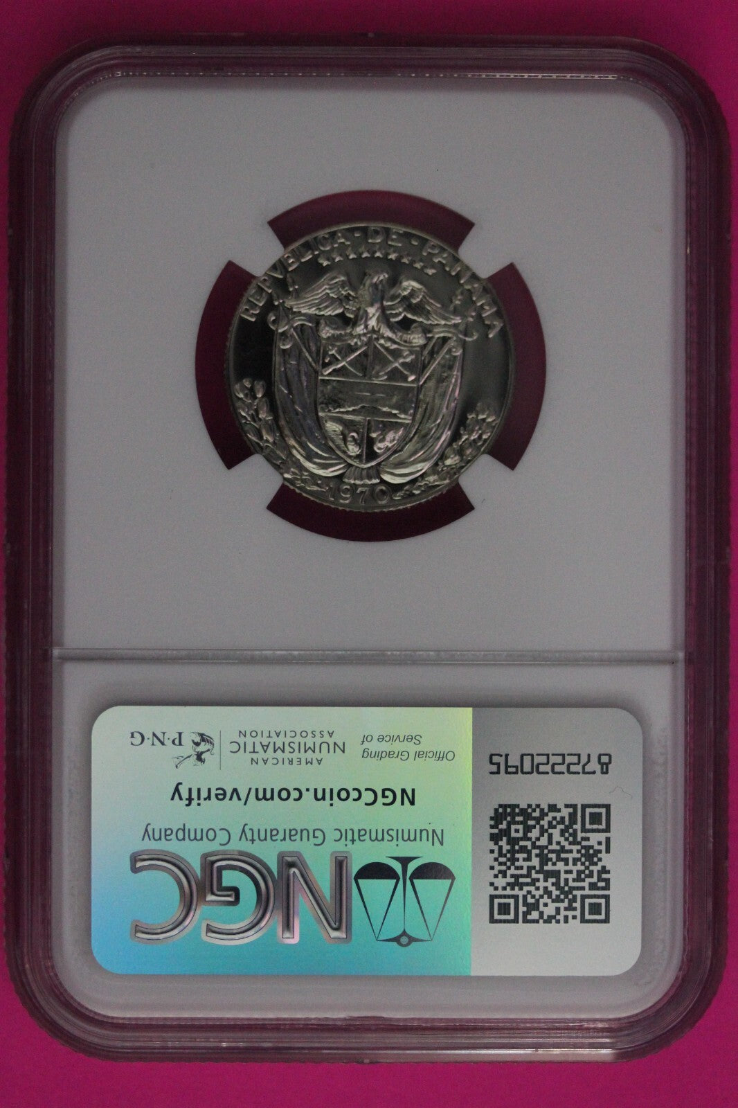 1970 Panama PF 69 Proof 1/4 Balboa NGC Graded Certified Authentic Slab 1021