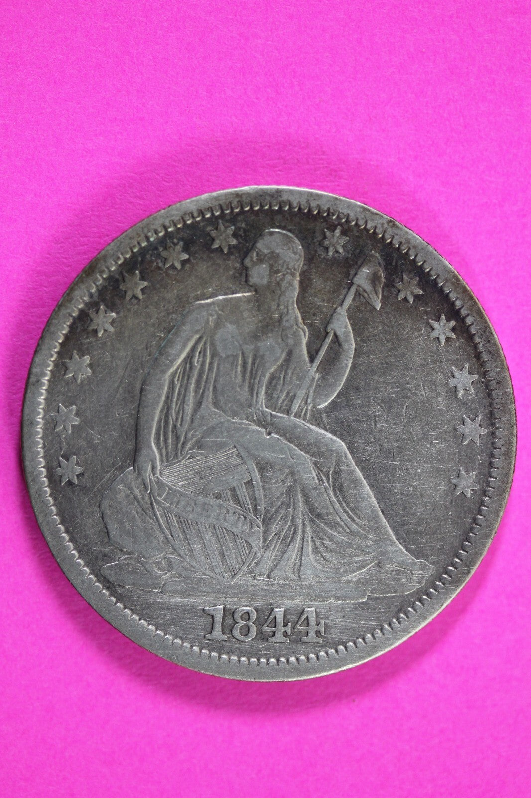 1844 O Seated Liberty Half Dollar Silver Semi Key Date Coin WB-3 R-4 34