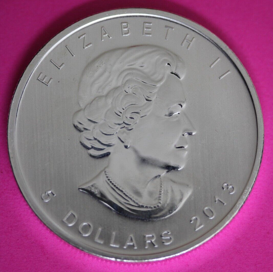 Gem BU 2013 Canada $5 Dollars 1 Ounce Silver Maple Leaf Same Coin In Pics CAF02