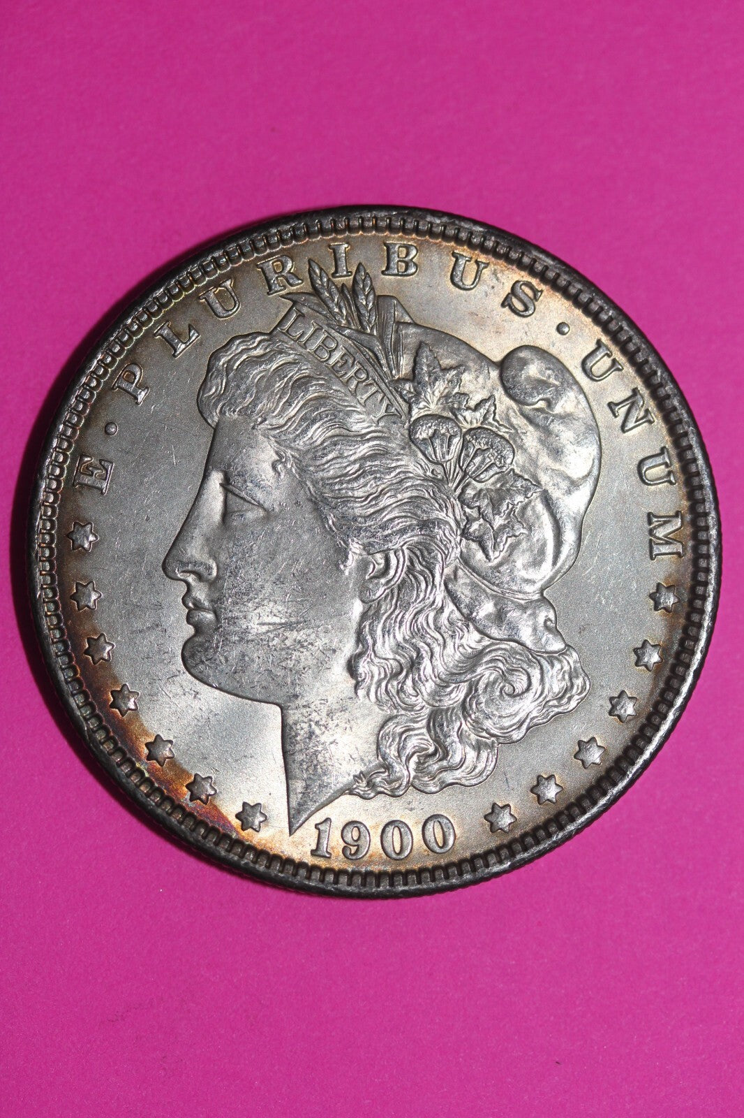 Natural Rainbow Toned 1900 P Morgan Liberty Silver Dollar Guaranteed Real 1130