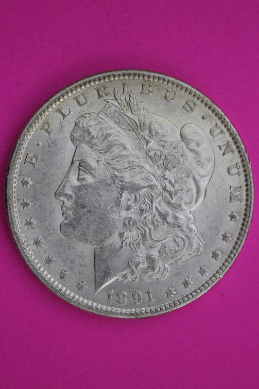 High Grade 1891 S Morgan Liberty Silver Dollar Guaranteed Authentic Coin 1014