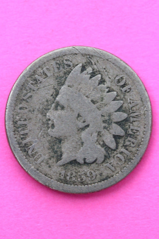1859 Copper Nickel Indian Head Cent Penny Exact Early Type Coin Pictured 116