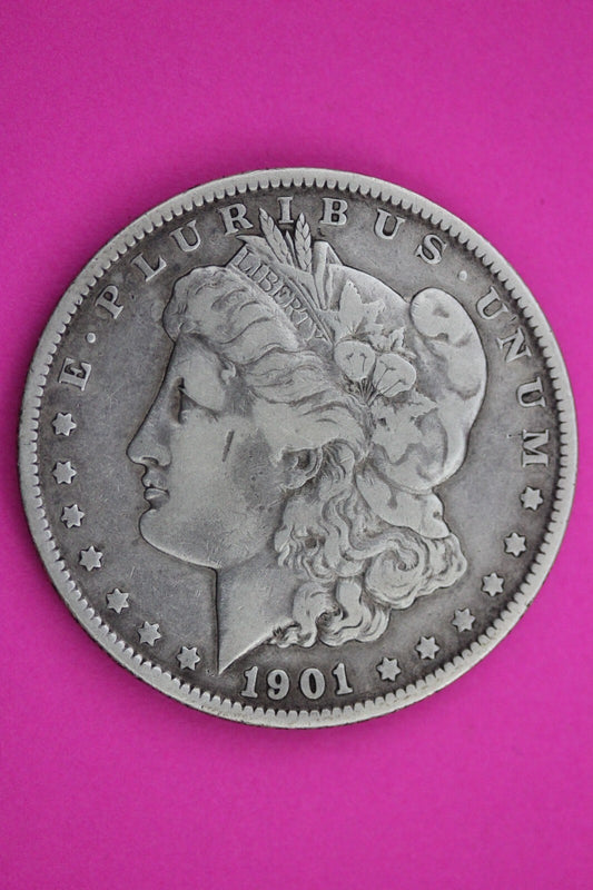 1901 P Morgan Lady Liberty Rare Date Silver Dollar Guaranteed Authentic 0172N