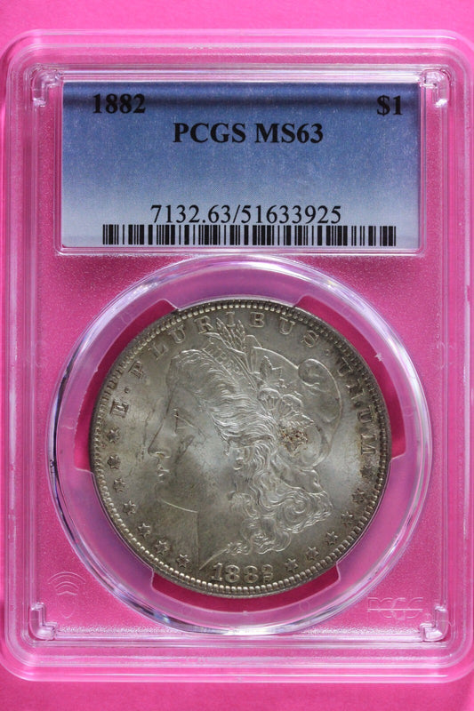 Nicely Toned 1882 P MS 63 Liberty Morgan Silver Dollar PCGS Certified Slab 761