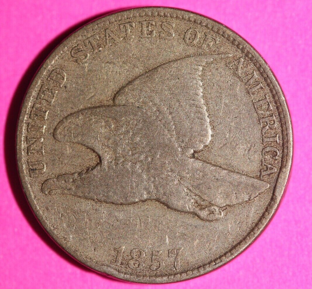 1857 Flying Eagle Cent Penny Exact Scarce Early Type Coin as Pictured 15