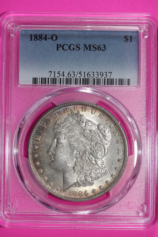 Nicely Toned 1884 O MS 63 Liberty Morgan Silver Dollar PCGS Certified Slab 750