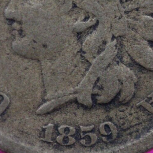 1859 Copper Nickel Indian Head Cent Penny Early Type Coin Exact Coin Pictured 50