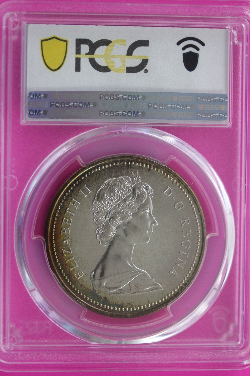 Toned 1973 SP 66 Canada Silver Dollar Royal Mounted Police PCGS Certified 122