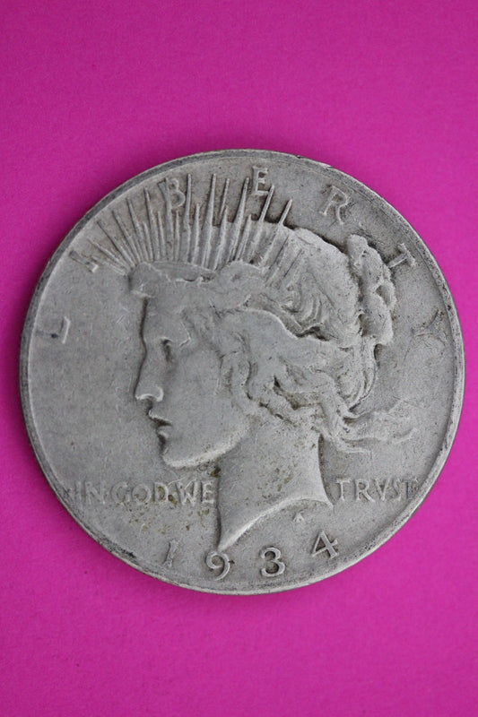 1934 S Peace Silver Dollar LIberty Coin Guaranteed Authentic U.S.A. Seller 1923