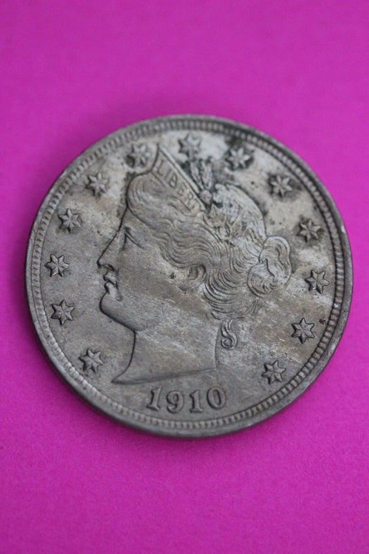 High Grade 1910 V Liberty Nickel Exact Coin Pictured Scarce Semi Key Date 10