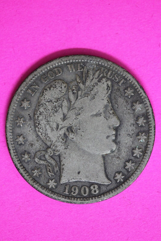 1908 O Barber Liberty Half Dollar Scarce Semi Key Date Coin New Orleans Mint 111
