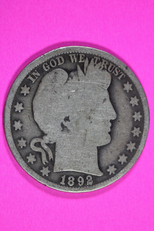 1892 P Barber Liberty Half Dollar Scarce Semi Key Date Coin  271