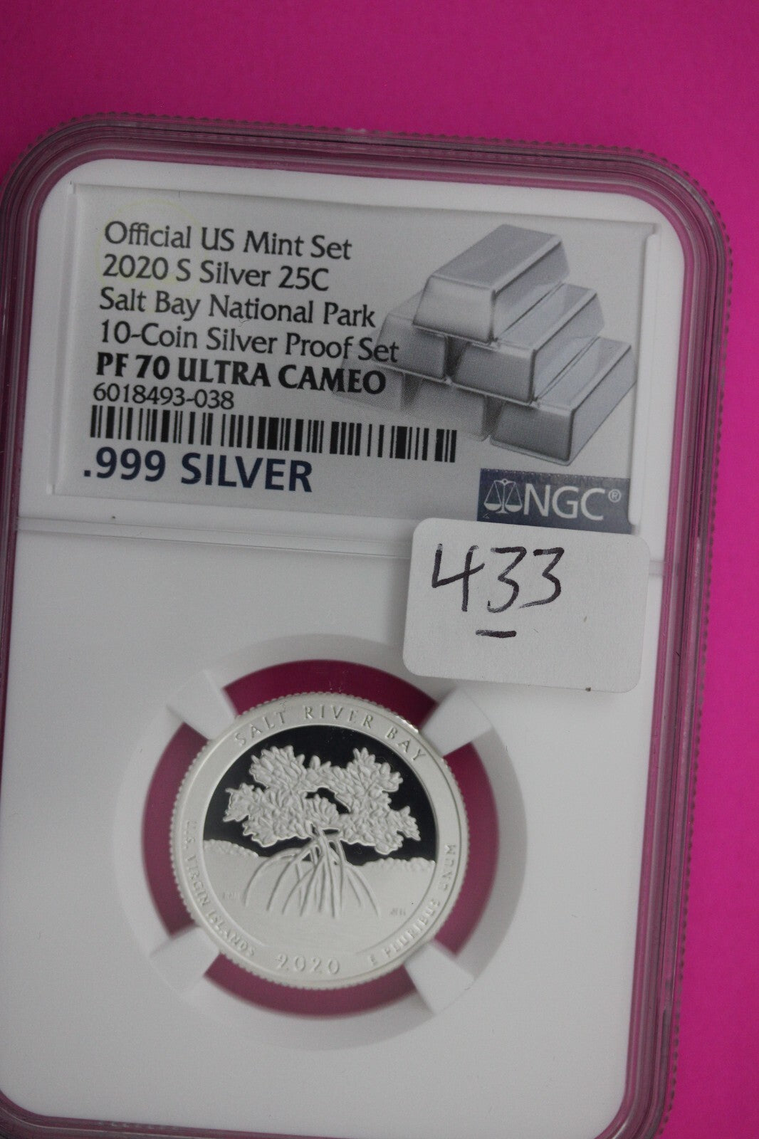 2020 S  PF 70 Silver Quarter Salt Bay National Park NGC Slab From Mint Set 433