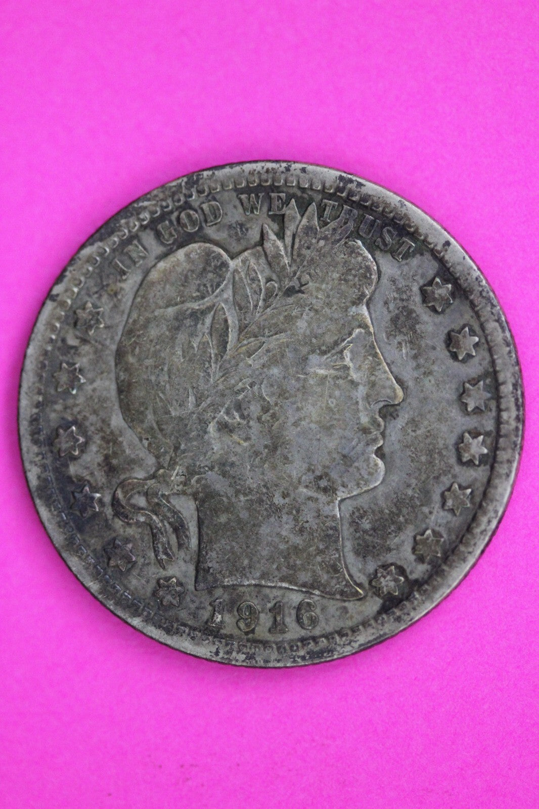 1916 P Barber Liberty Silver Quarter Guaranteed Authentic & Genuine Coin 0606N