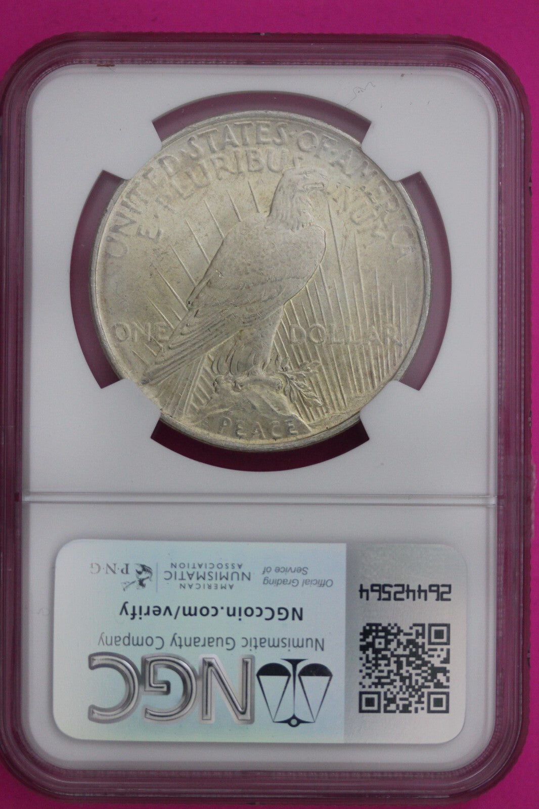 1922 P MS 64 Liberty Peace Silver Dollar NGC Certified Graded Authentic Coin 802