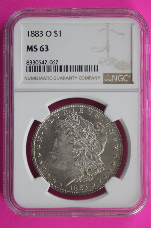 1883 O MS 63 Liberty Morgan Silver Dollar NGC Certified Graded Authentic Slab 20