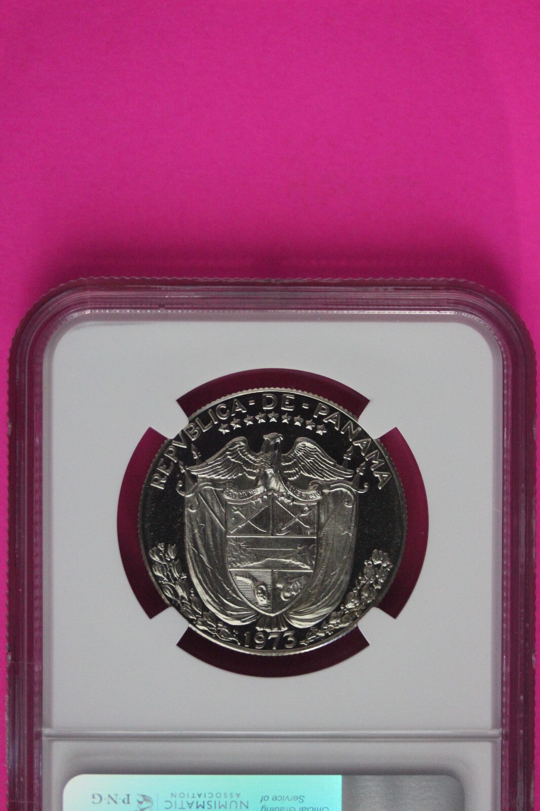 Top Pop 1973 Panama PF 69 Cameo Proof Silver 1/2 Balboa NGC Certified Slab 1034