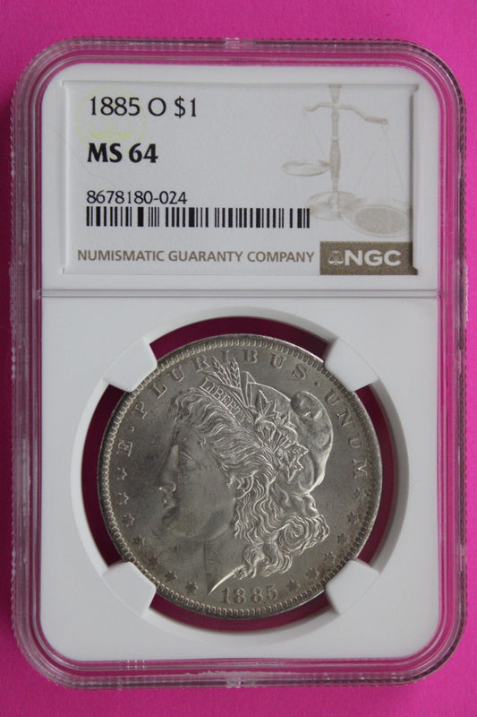 1885 O MS 64 Liberty Morgan Silver Dollar NGC Certified Graded Authentic 799