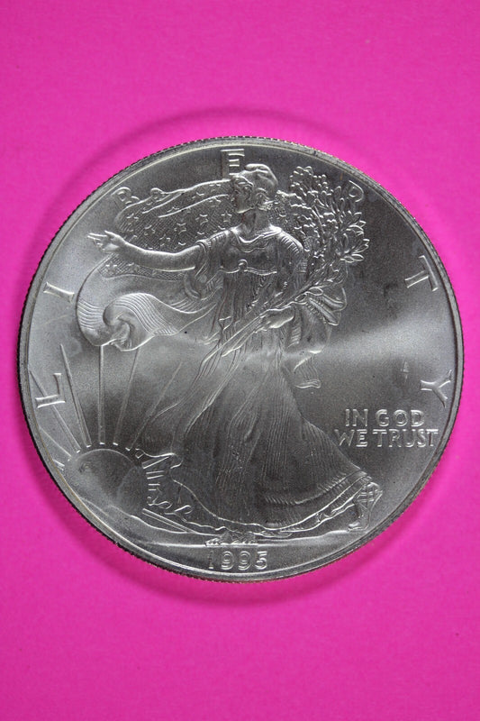 Key Date 1995 BU American Silver Eagle Key Date 1 Ounce .999 Exact Coin Shown 08