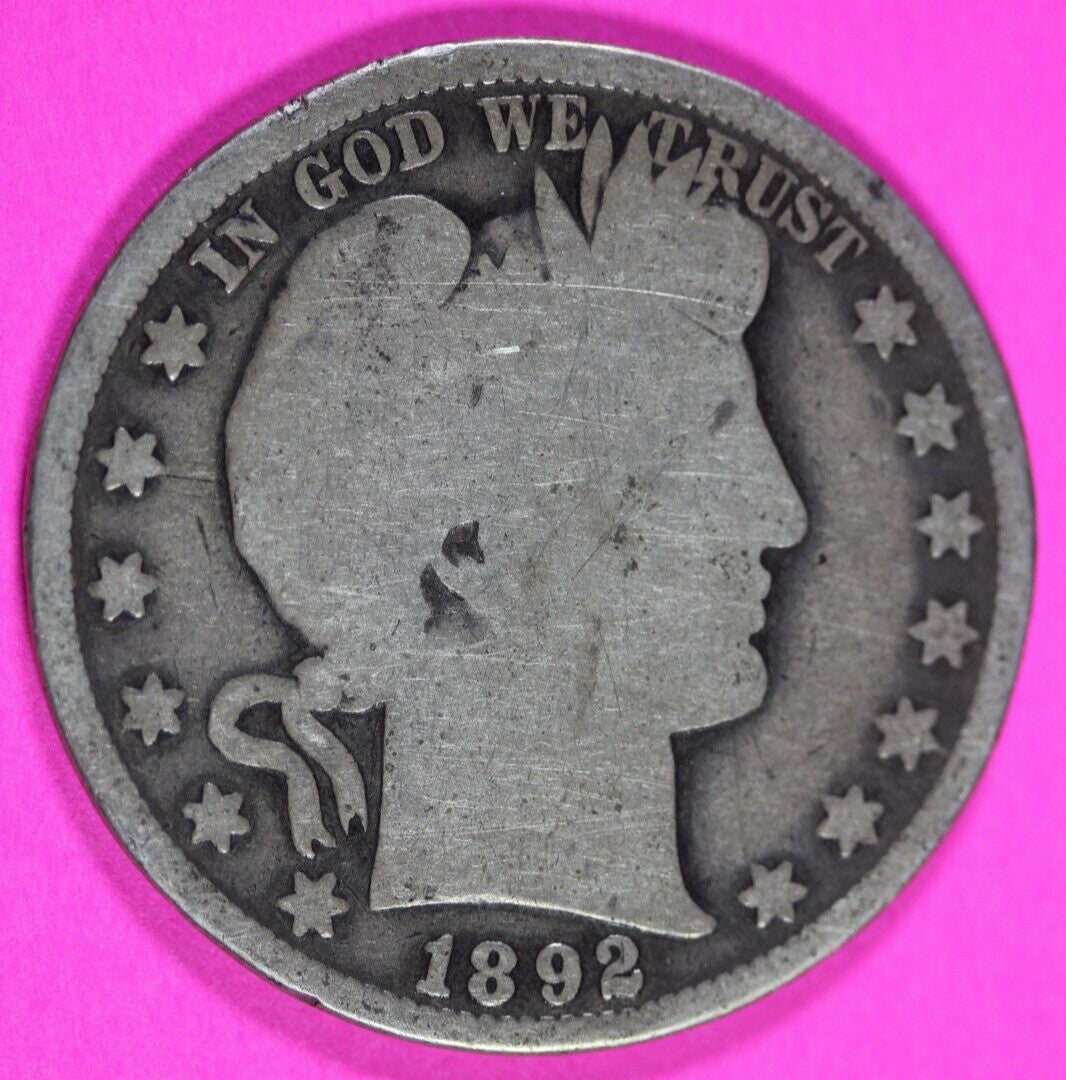 1892 P Barber Liberty Half Dollar Scarce Semi Key Date Coin  271