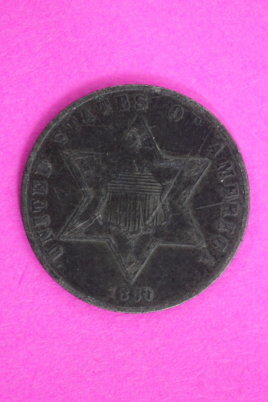 High Grade 1860 Trime 3 Three Cent Silver Dime Rare Semi Key Date Coin 125