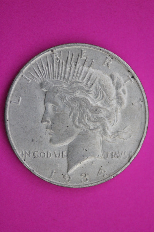 1934 D Peace Silver Dollar LIberty Coin Guaranteed Authentic U.S.A. Seller 1945