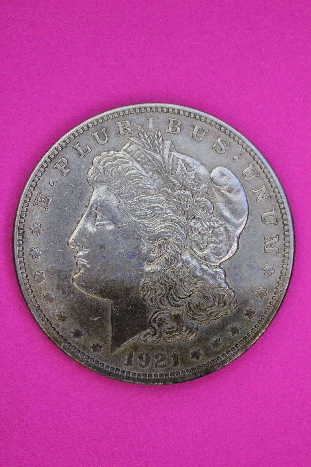 Struck thru Reverse 1921 P Morgan Liberty Silver Dollar Rare Error Coin 159