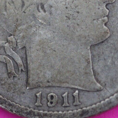 1911 D Barber Liberty Dime Scarce Semi Key Date Silver Coin Denver Mint 18