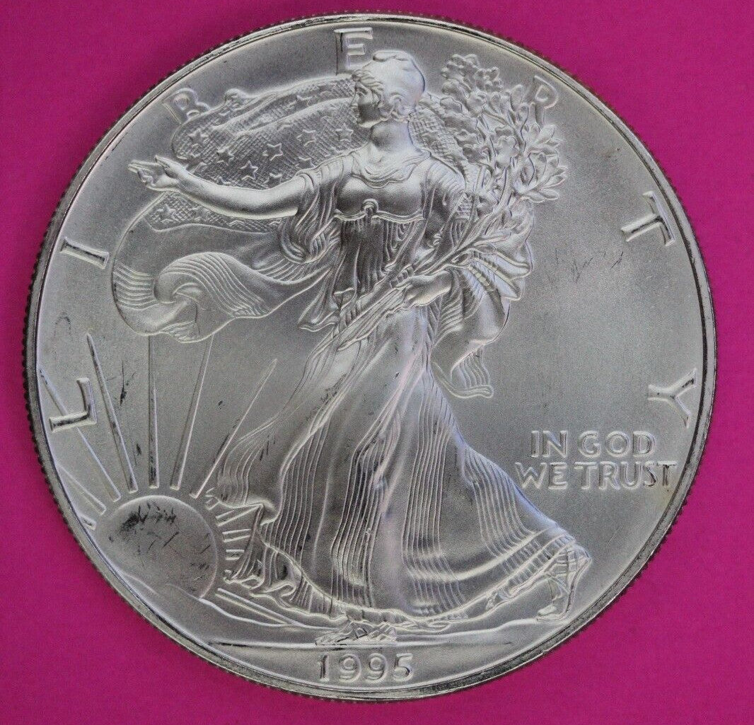 Key Date 1995 BU American Silver Eagle Key Date 1 Ounce 999 Exact Coin Shown 66