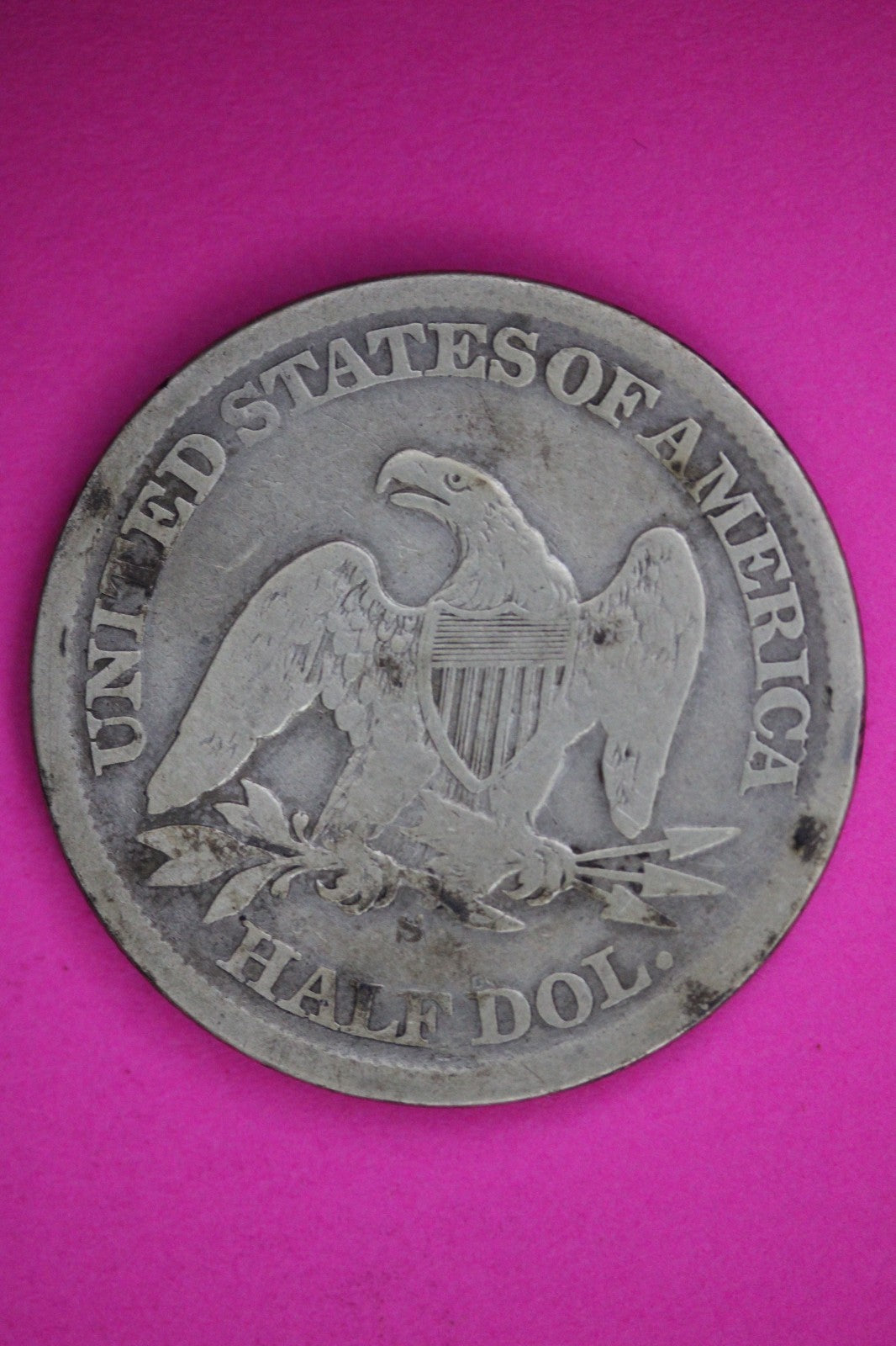 1865 S Seated Liberty Half Dollar Silver Guaranteed Authentic Genuine Coin 2905