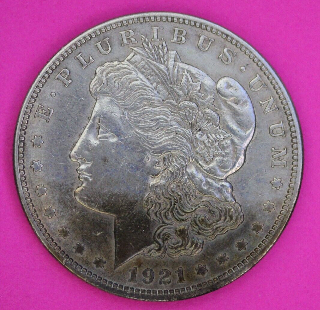 Struck thru Reverse 1921 P Morgan Liberty Silver Dollar Rare Error Coin 159