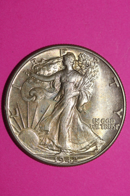 High Grade 1942 P Walking Liberty Silver Half Dollar Guaranteed Authentic 1023