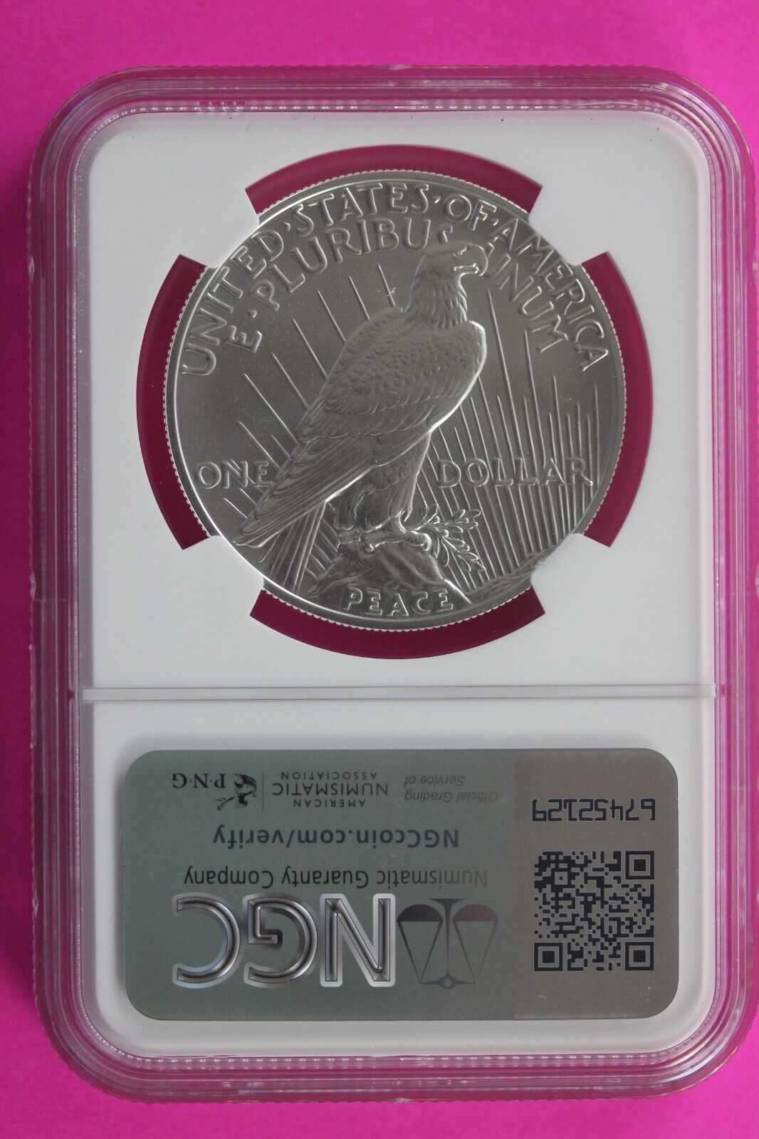 2021 MS 70 Peace Silver Dollar High Relief NGC Graded Certified Slab .999 129