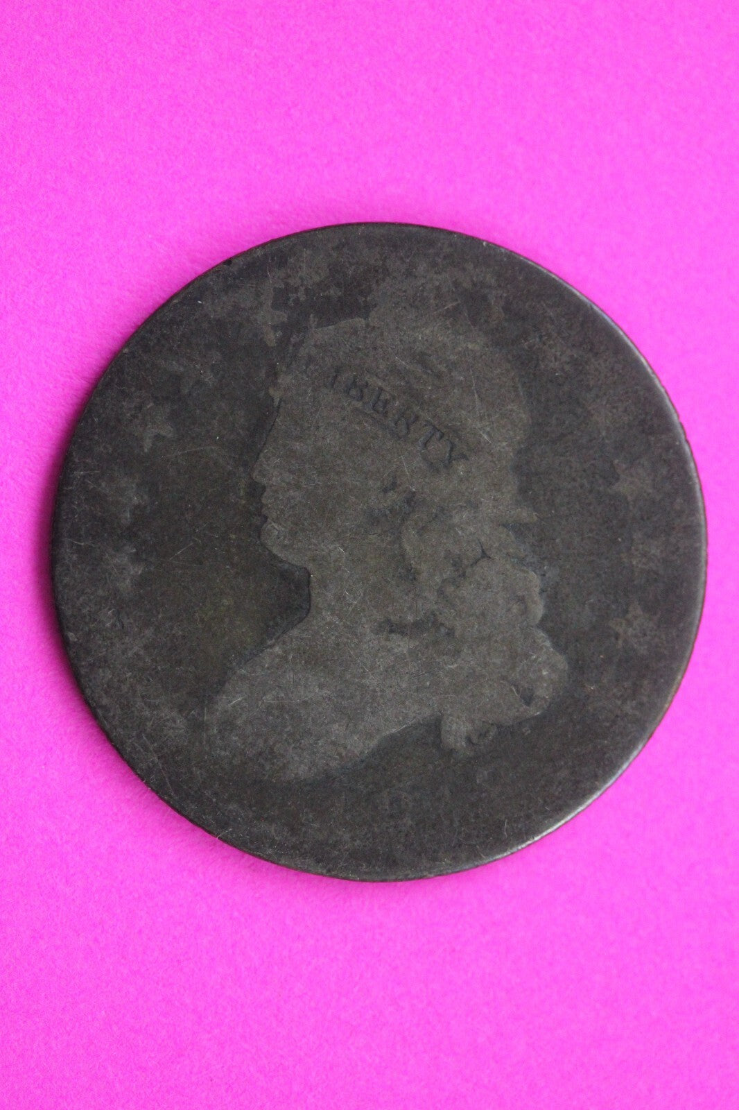 1818/5 Capped Bust Quarter Lady Liberty Silver Key Date Coin Authentic 0875N