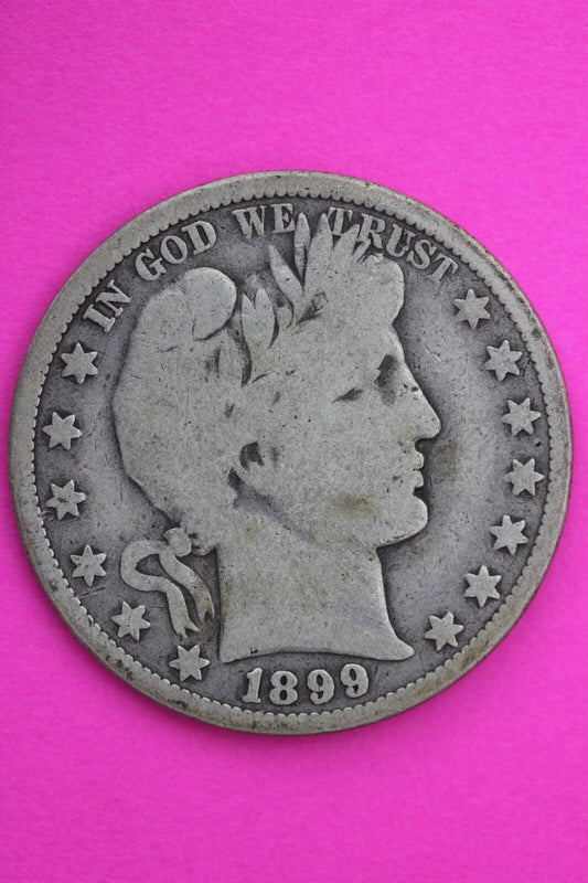 1899 O Barber Liberty Half Dollar Silver Coin Scarce Semi Key Date Genuine 0423N