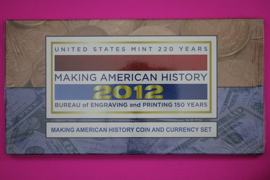 Mint Sealed 2012 Coin & Currency Set Proof 1 OZ Silver Eagle & $5 Note COA 9014