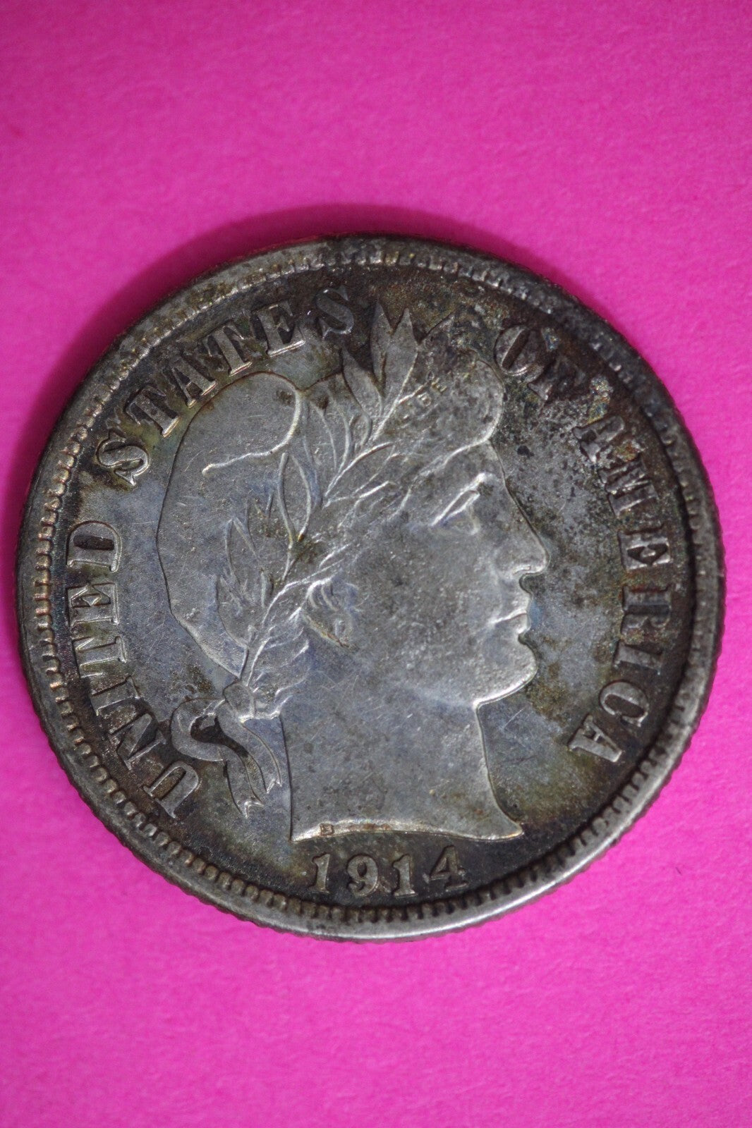 High Grade 1914 P Barber Liberty Dime Scarce Semi Key Date Silver Coin 86