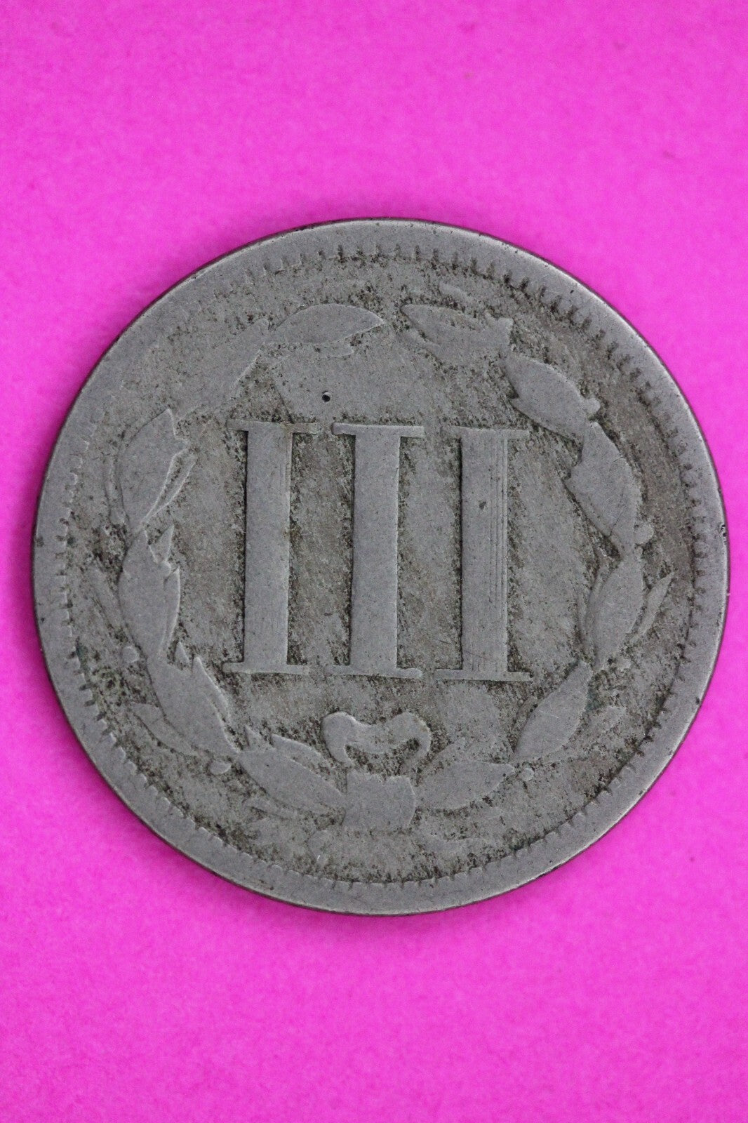 1866 Three 3 Cent Nickel Guaranteed Authentic & Genuine Fast Free Shipping 1308