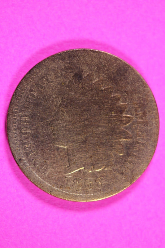 1864 Bronze Indian Head Cent Penny Rare Early Type Coin Exact Coin Pictured 236