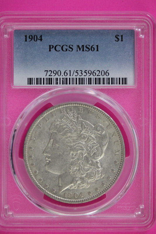 1904 P MS 61 Liberty Morgan Silver Dollar PCGS Graded Authentic Certified 66