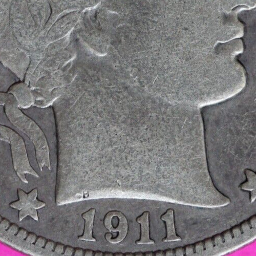 1911 P Barber Liberty Half Dollar Scarce Semi Key Date Coin Philadelphia 106