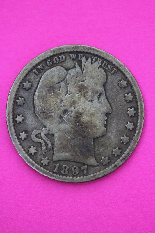 1897 O Barber Liberty Silver Quarter Scarce Semi Key Date New Orleans Mint  70
