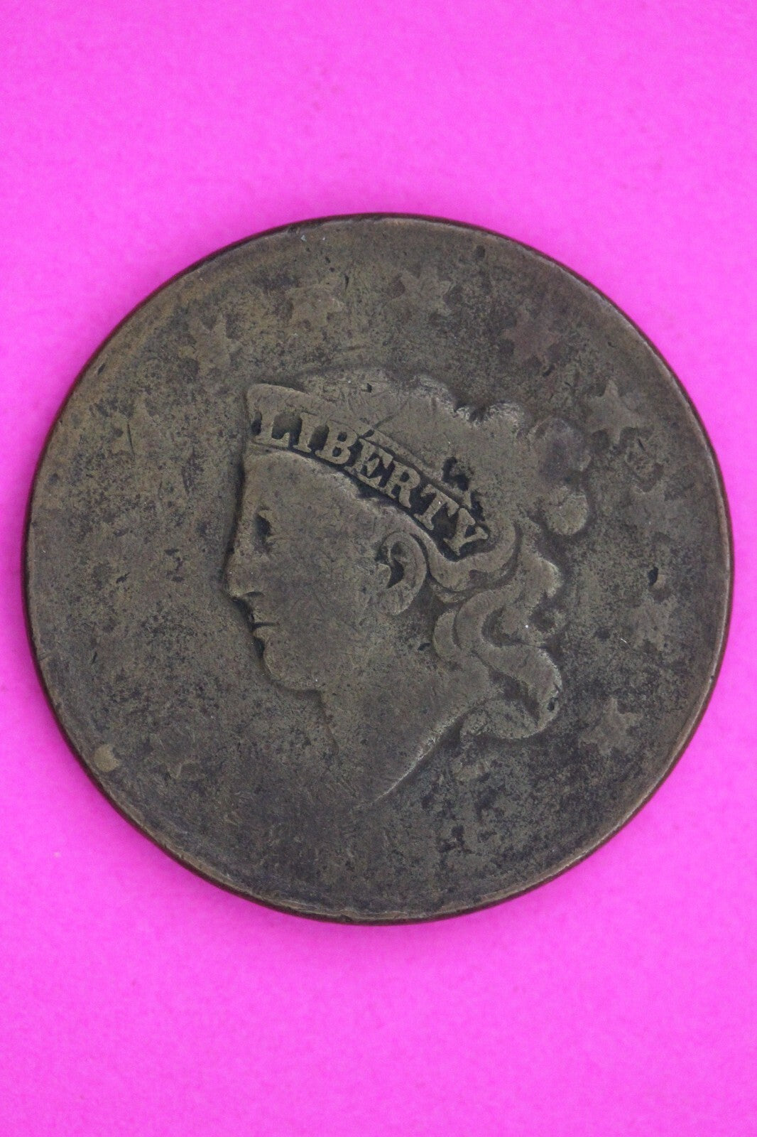 Dateless Large Cent Braided Hair Liberty Exact Rare Early Type Coin Shown 1332