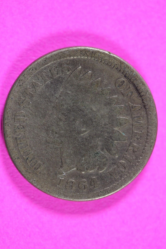 1864 Copper Nickel Indian Head Cent Penny Type Coin Exact Coin Pictured 85