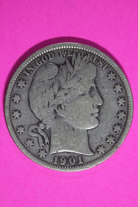 1901 P Barber Liberty Half Dollar Scarce Semi Key Date Coin Philadelphia 242